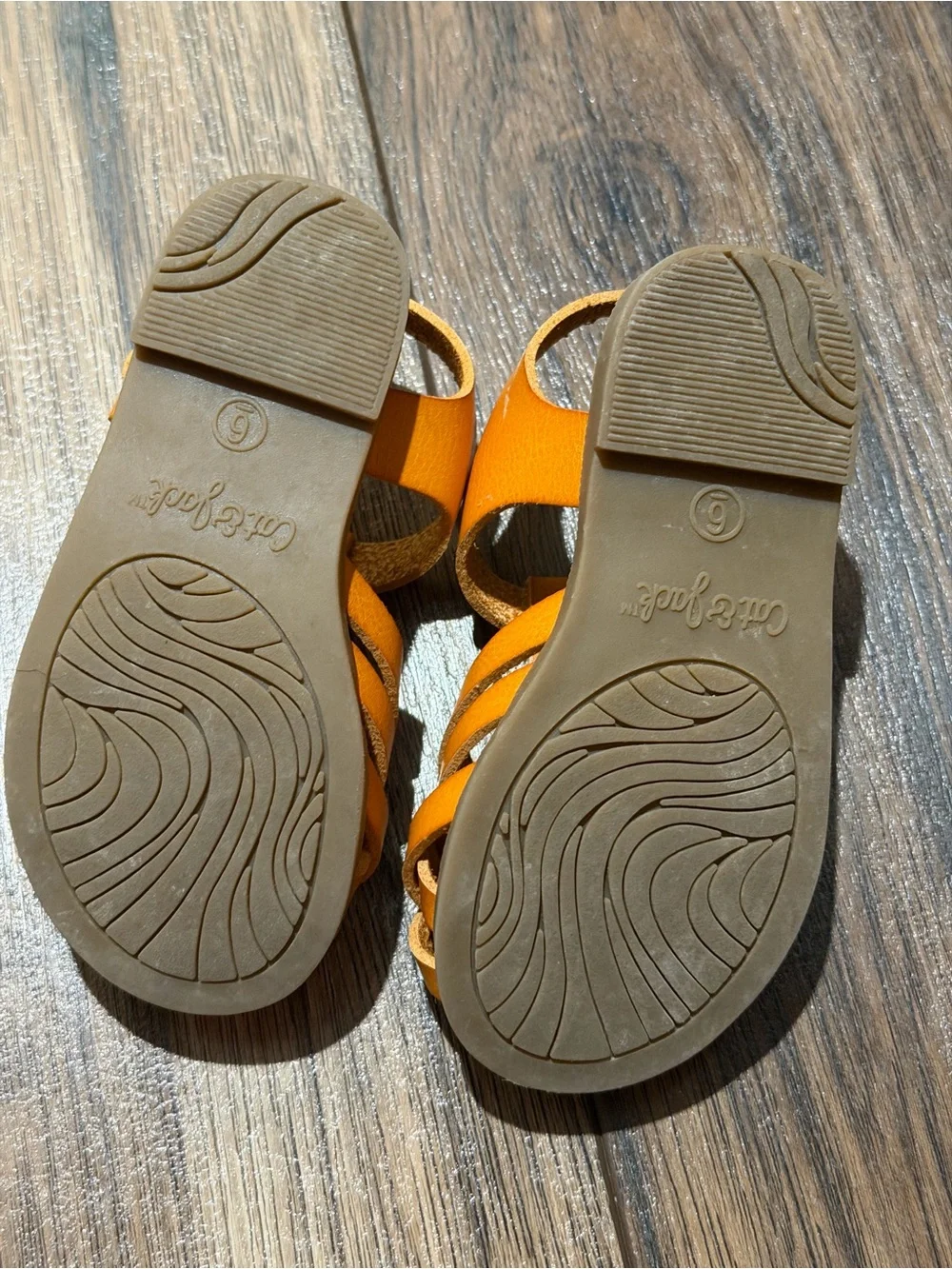 Cat & Jack Toddler Girl’s Leather Fisherman Sandals, Tan/Burnt Orange, Size 6
